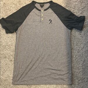 Baseballism Men's Gray and Black Henley super soft Shirt